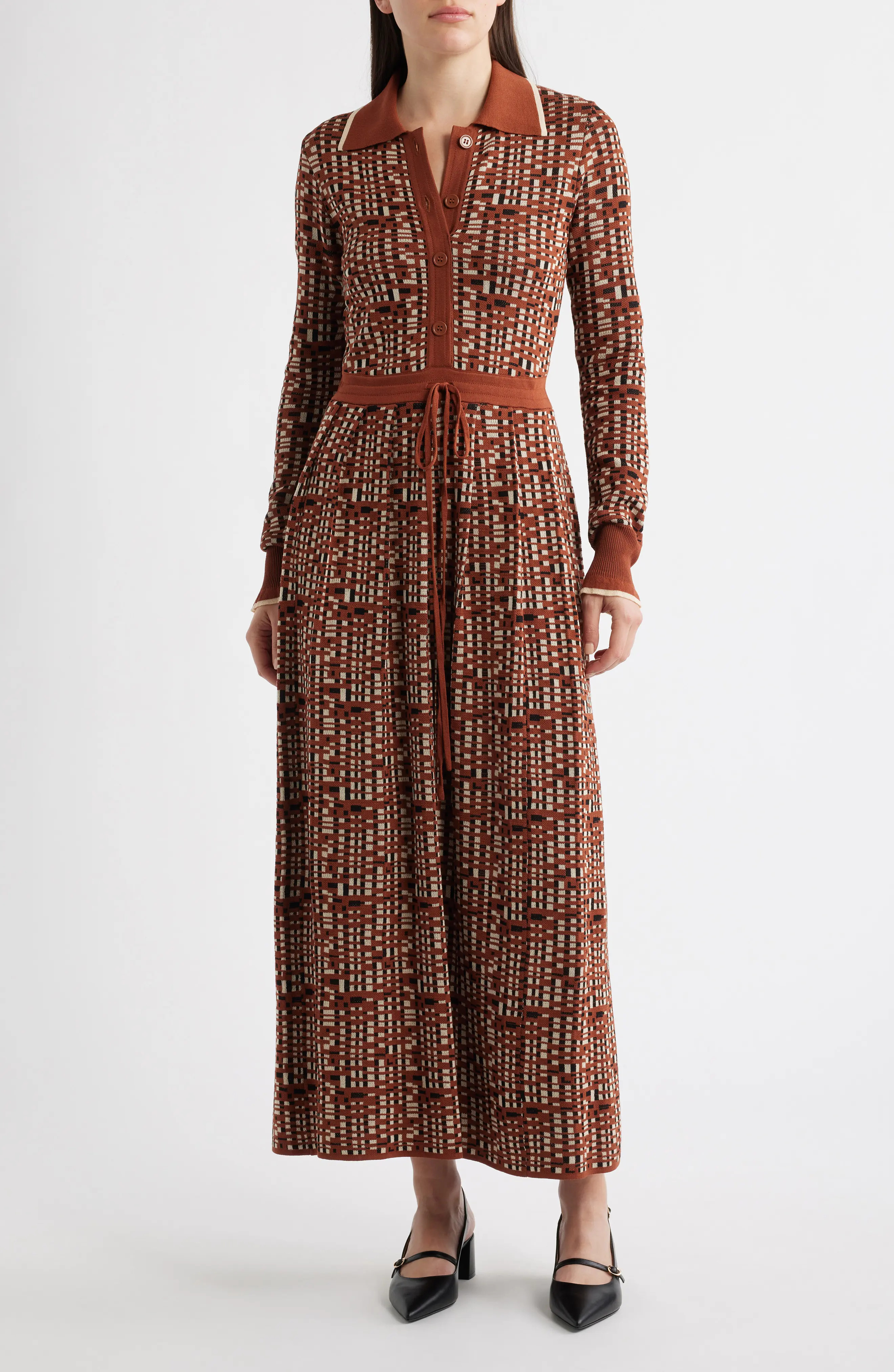 Julia Jordan Tipped Long Sleeve Drawstring Waist Sweater Dress (Women) | Nordstrom | Nordstrom