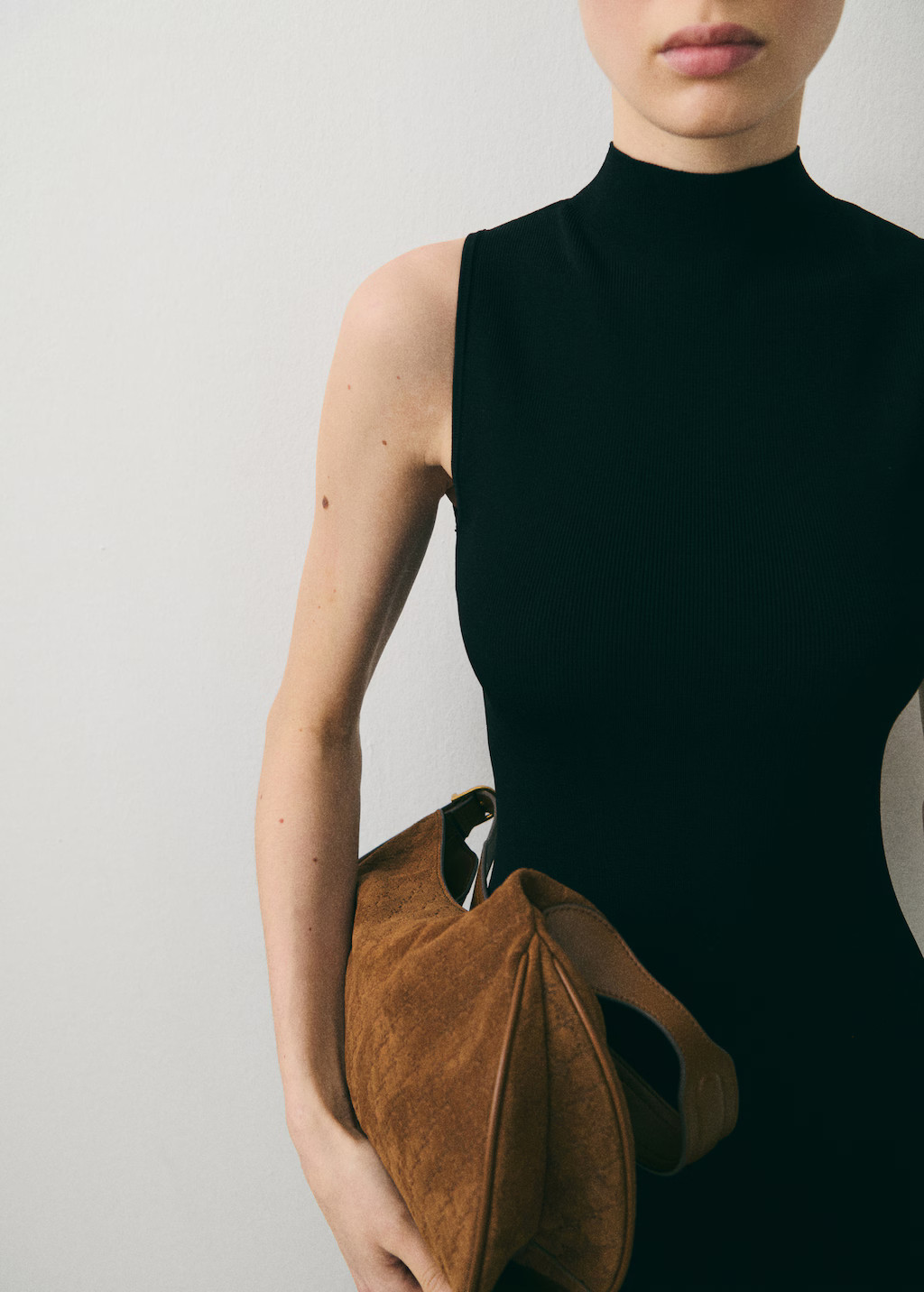 Suede shoulder bag with logo print - Women | MANGO USA | Mango (US/MX/AU)