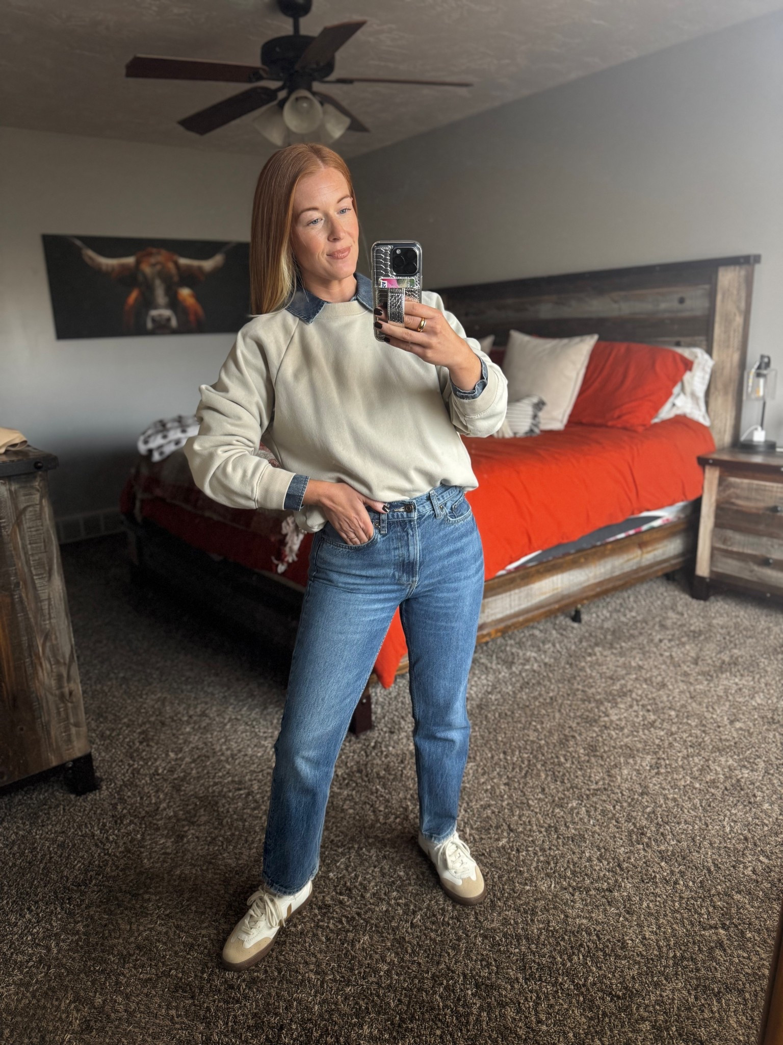 Under shirt is a XS
Sweatshirt is a Small
Jeans are old will link my favs in similar style 
Shoes are true size 7.5

#LTKootd #LTKmomlife #LTKSeasonal