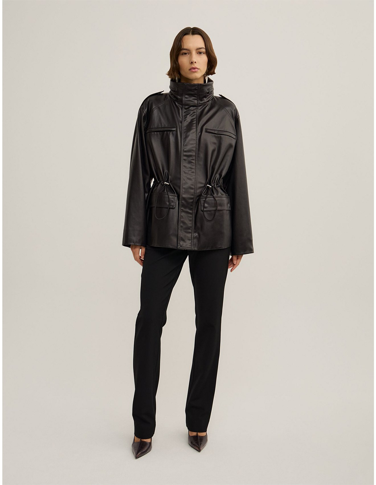 Drawcord Funnel Neck Jacket - Lara Worthington | David Jones (Australia & New Zealand)