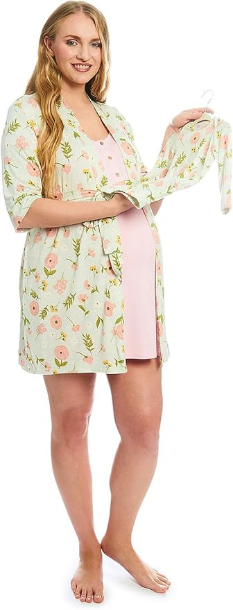 Carolyn Maternity/Nursing Mommy & Me Four Piece Gown PJ Set | Amazon (US)