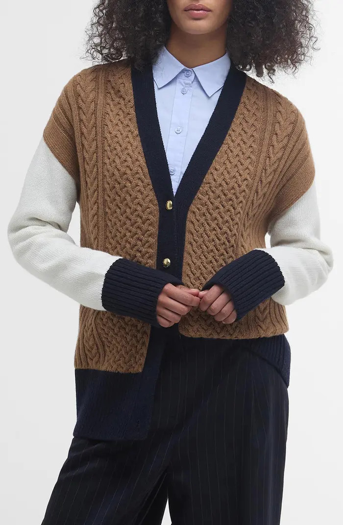 Barbour Marcy Colorblock Mixed Stitch Cardigan | Nordstrom | Nordstrom