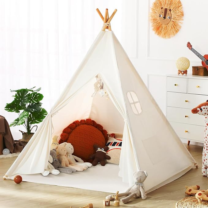 wilwolfer Kids Teepee Tent for Girls or Boys with Carry Case, Foldable Play Tent for Kids or Todd... | Amazon (US)
