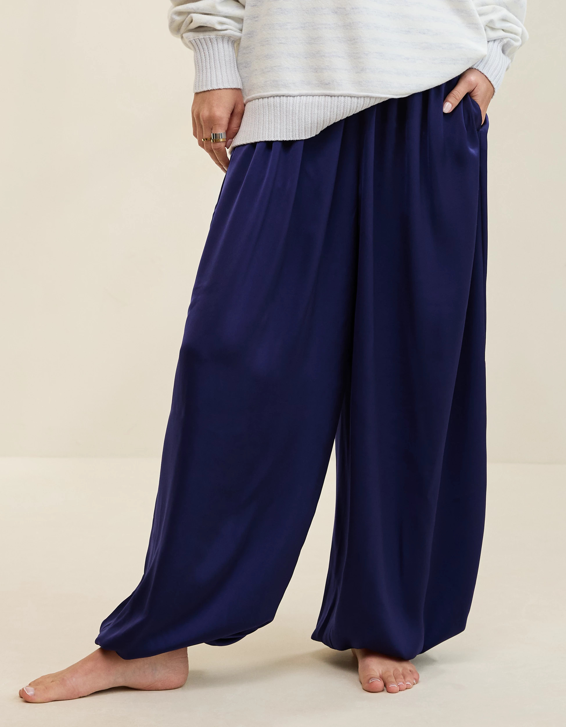 OVERSLEPT by Aerie Liquid Satin Balloon Pant | American Eagle Outfitters (US & CA)