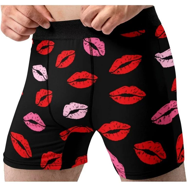 Mens Lipstick Kisses all Over Valentines Day Boxer Briefs Underwear Novelty Gift - Walmart.com | Walmart (US)