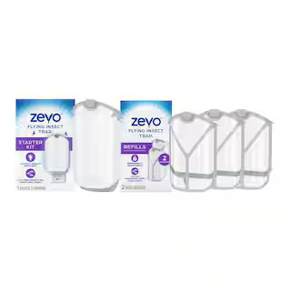 Indoor Flying Insect Trap for Fruit Flies, Gnats and House Flies (1-Starter Kit and 2-Refill Cartridges) Bundle | The Home Depot