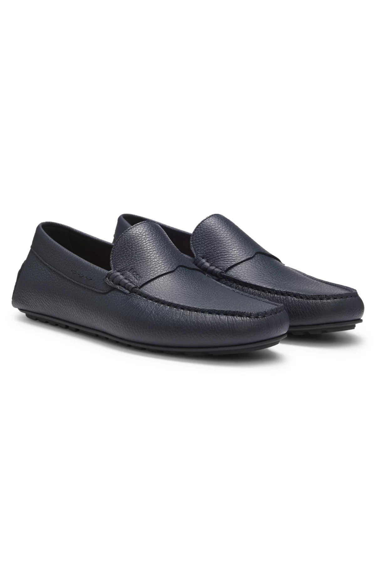 Tumbled-leather loafers with driver sole | Hugo Boss (US)
