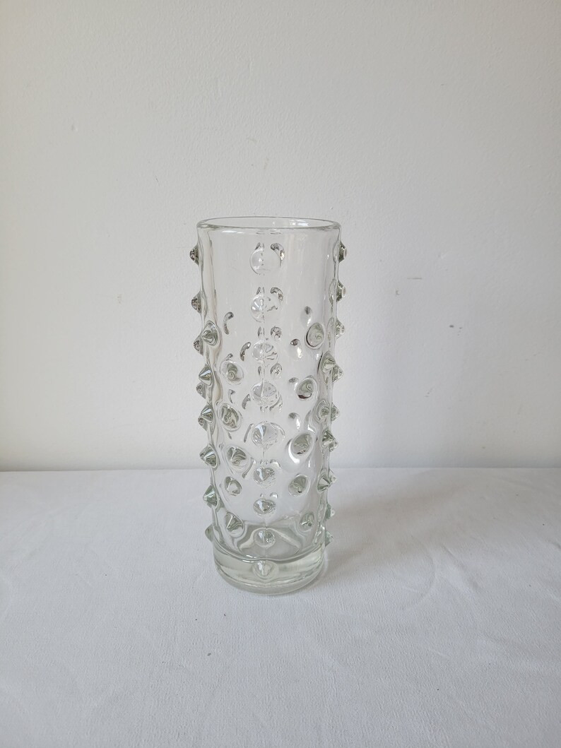 Glass vase Pavel Planek Rosice Sklo Union Glass works vintage Czech diamond point brutalist Bohem... | Etsy (US)