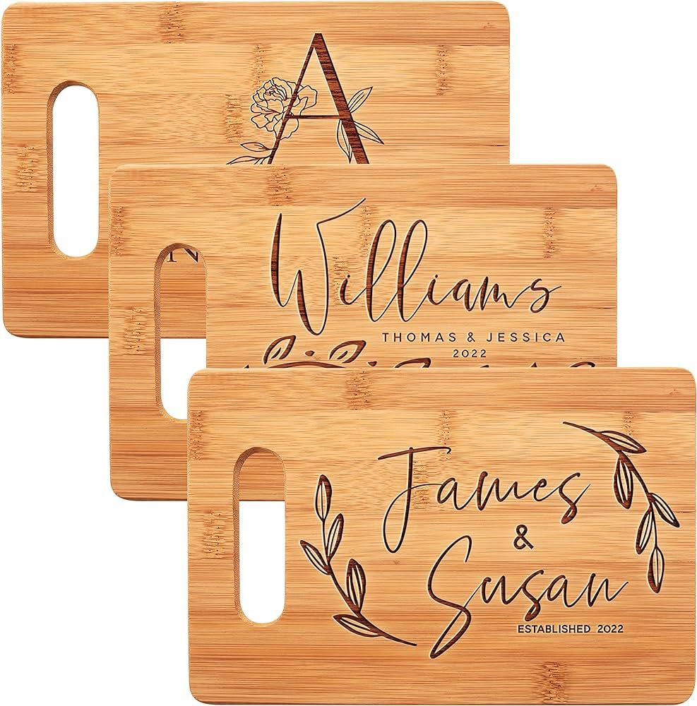 Personalized Cutting Board, 11 Designs, 5 Wood Styles - Housewarming Wedding Gifts for Couple,Per... | Amazon (US)