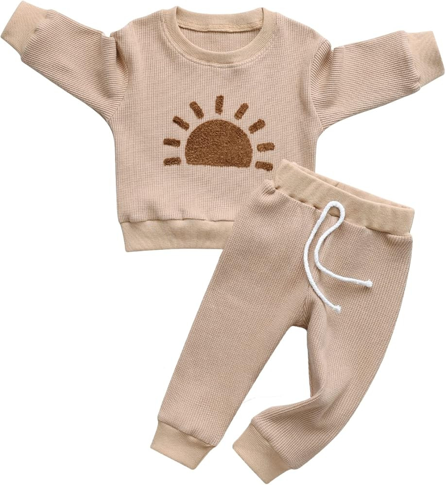 Toddler Baby Boy Clothes Infant Long Sleeve Bear Print Tops + Pants Sweatsuit Outfits | Amazon (US)