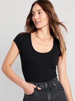 Short-Sleeve Scoop-Neck Bodysuit for Women | Old Navy (US)