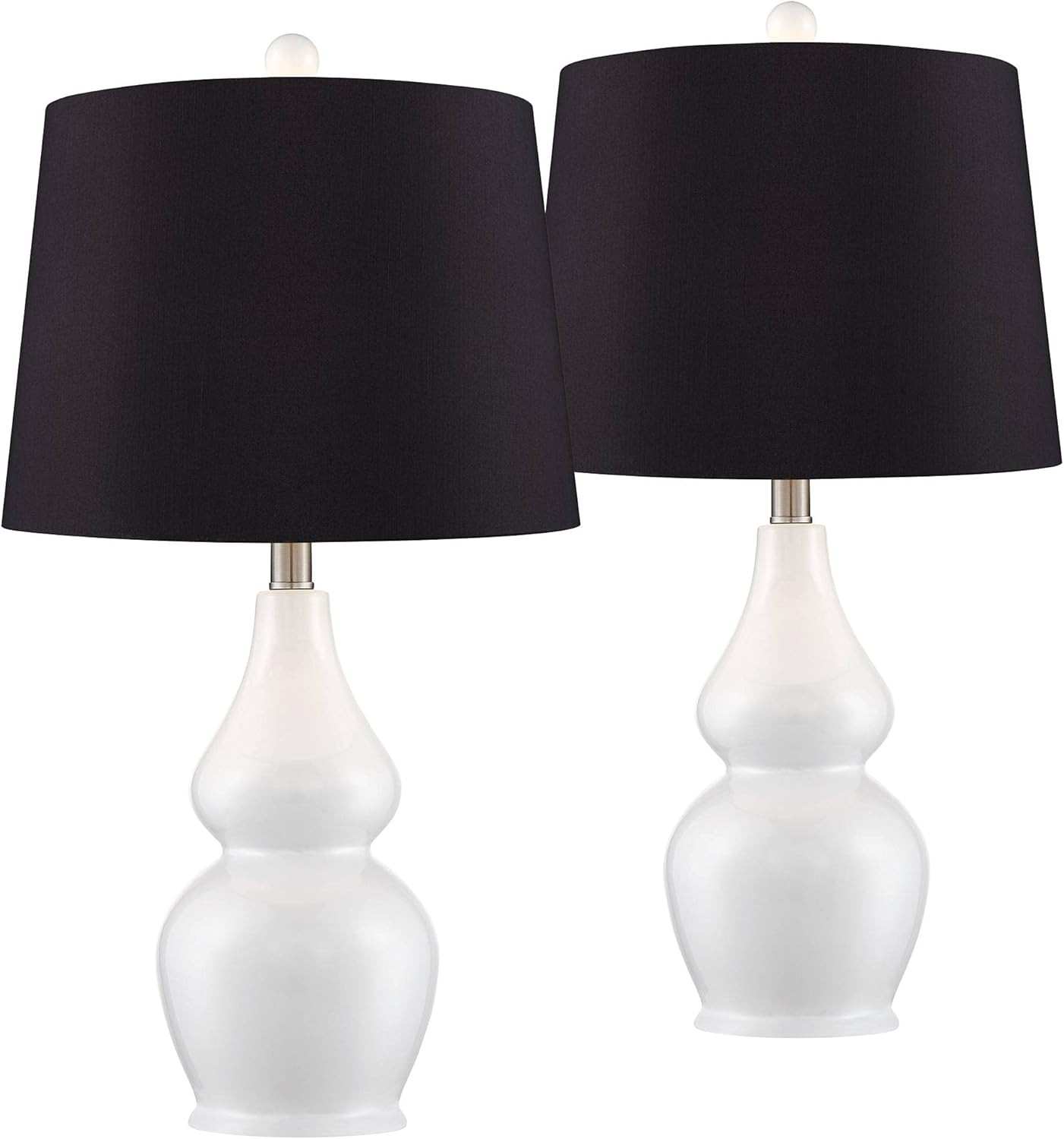 360 Lighting Jane Modern Contemporary Country Cottage Table Lamps 25" High Set of 2 White Ceramic... | Amazon (US)