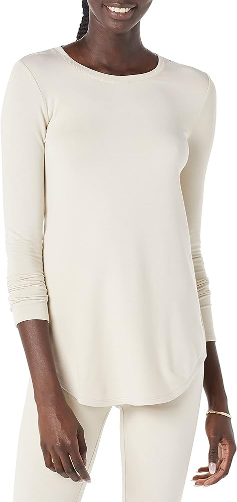 Amazon Essentials Women's Supersoft Terry Standard-Fit Long-Sleeve Shirttail Hem Shirt (Previousl... | Amazon (US)