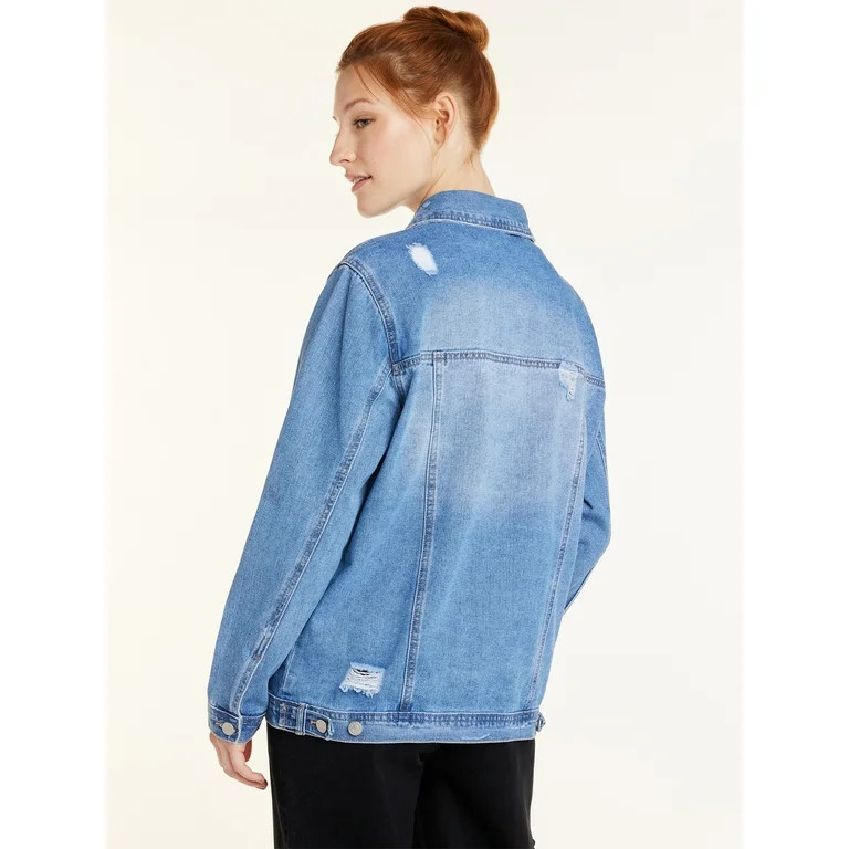 Madden NYC Women's Oversized Denim Jacket, Sizes XS-XXXL | Walmart (US)