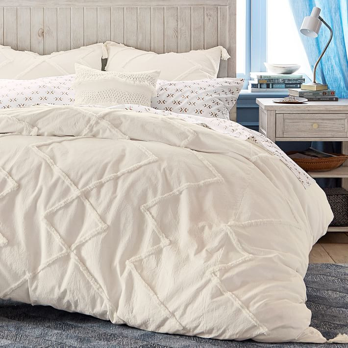 Ashlyn Tufted Organic Duvet Cover | Pottery Barn Teen