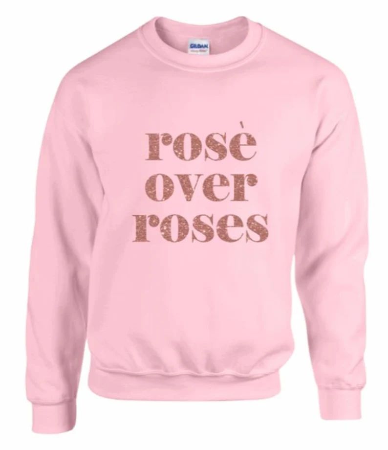 Rose Over Roses Crewneck, Valentines Day Sweatshirt, Valentines Day Crewneck, Rose Over Roses Swe... | Etsy (US)