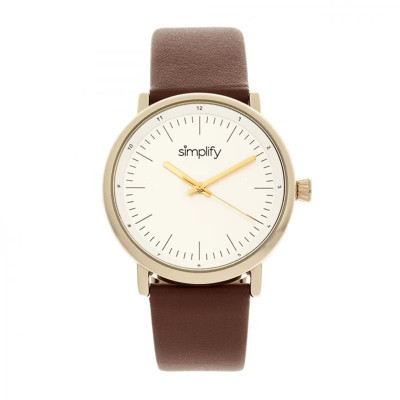 Simplify The 6200 Leather-Strap Watch Gold | Target