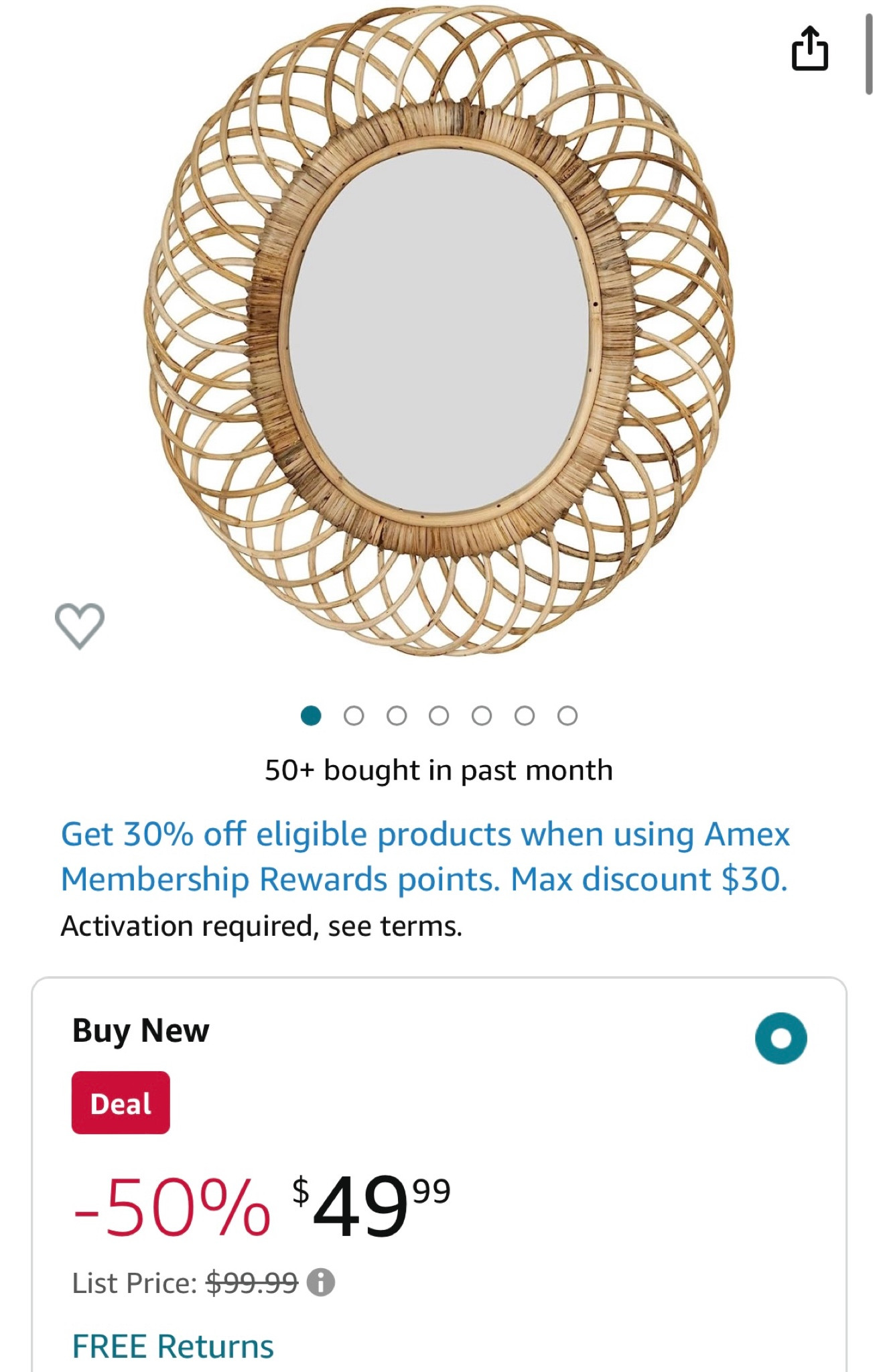 Score big on style with this rattan mirror – now 50% off! 🪞 Don't miss out on this incredible deal. #RattanMirror #HalfOffSale #StylishSavings

#LTKhome #LTKsalealert #LTKunder50