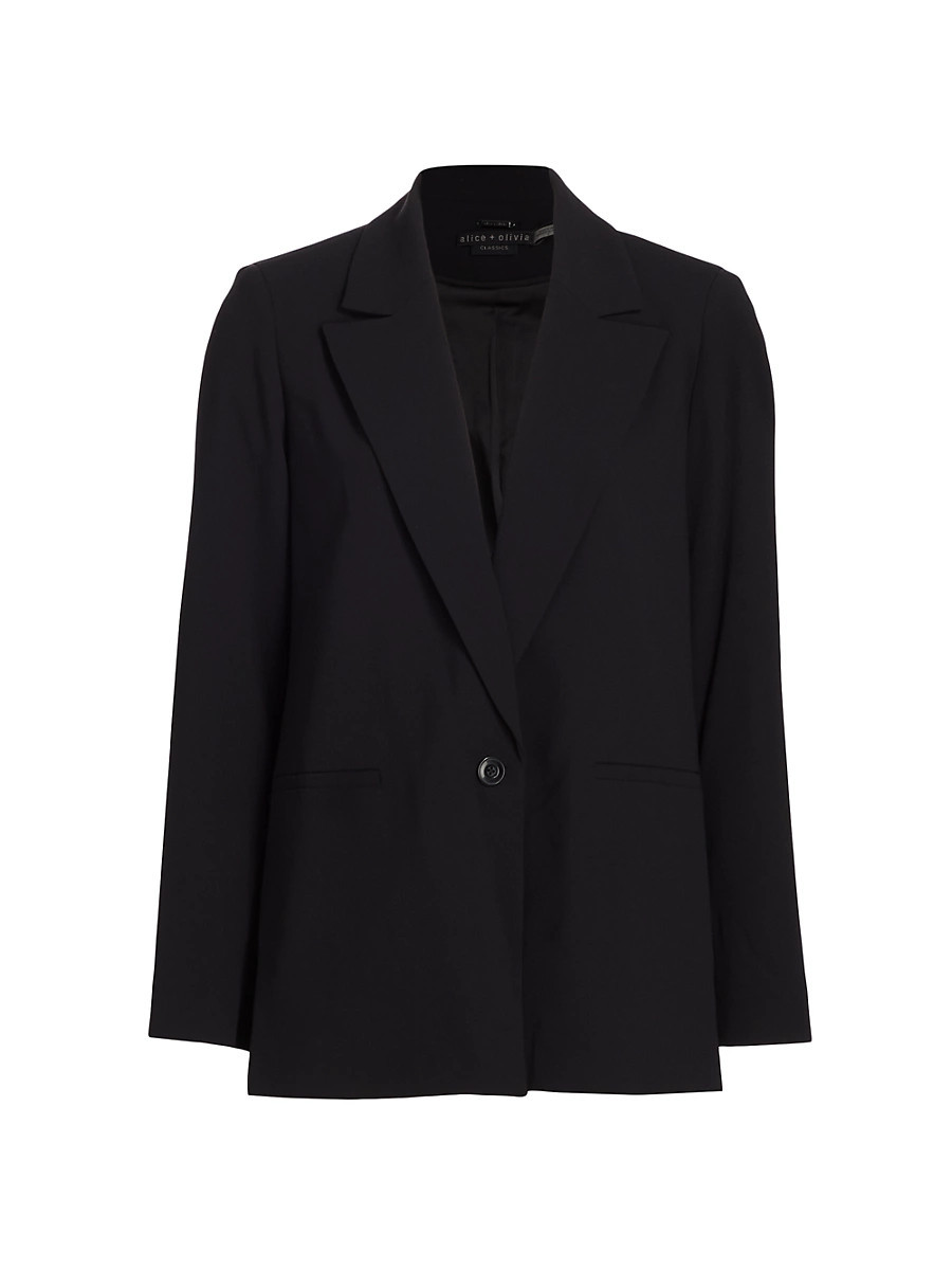 Women's Denny Crepe Single-Button Blazer - Black - Size 12 | Saks Fifth Avenue