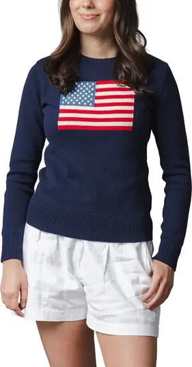 Hope & Henry Women's Organic Crew Neck Flag Sweater | Nordstrom | Nordstrom