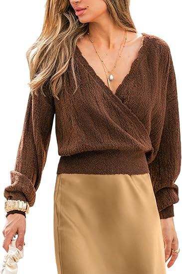 CUPSHE Women's Fall Knit Sweater 2025 Long Sleeves Round Neck Open Back Lightweight Pullover Reve... | Amazon (US)