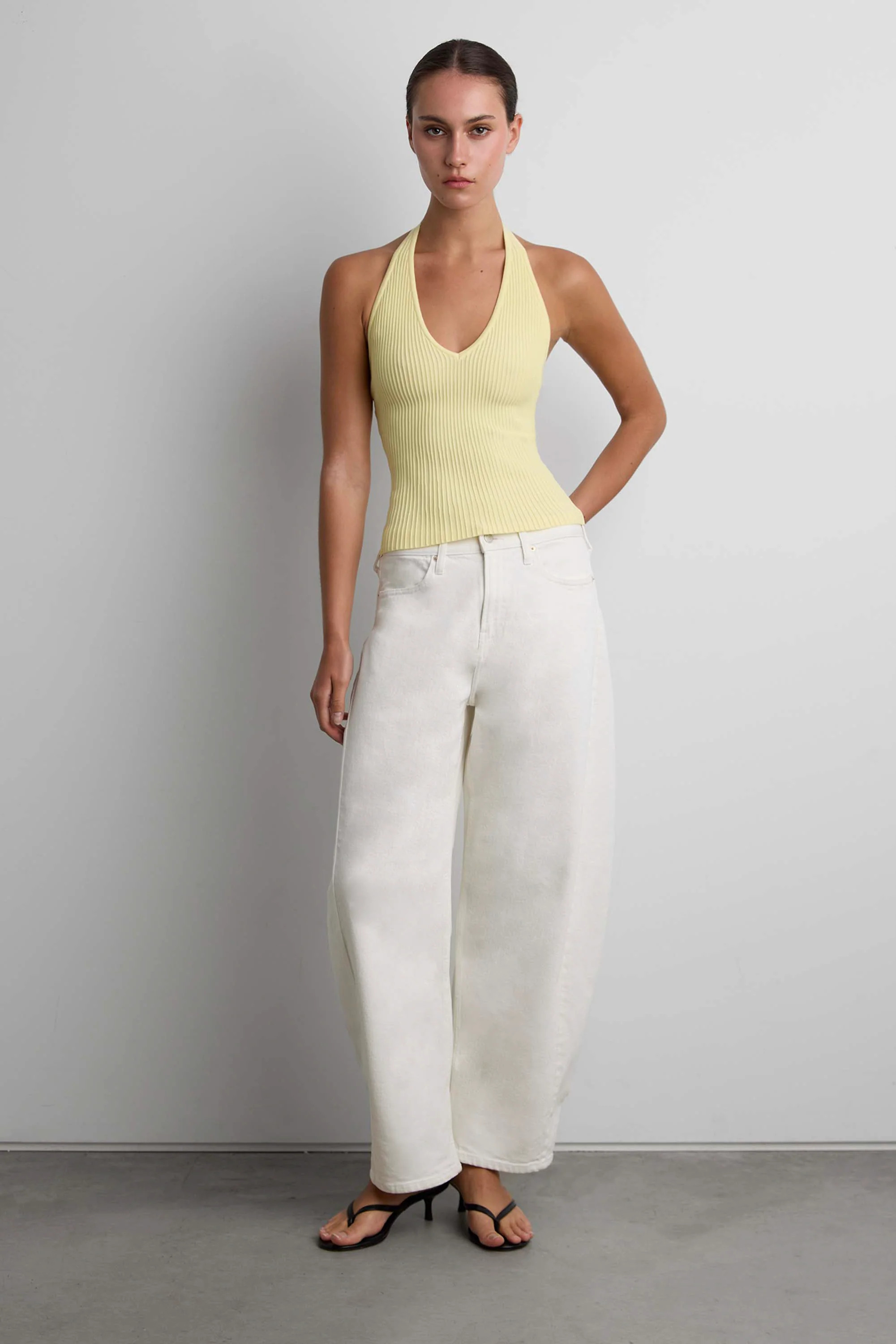 RIBBED KNIT HALTER TANK TOP | OAK + FORT