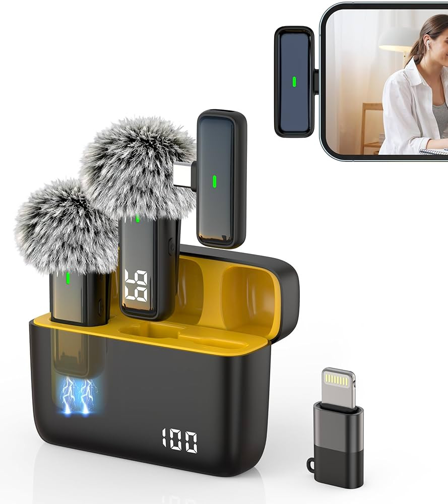 Wireless Microphone for iPhone Android Lav Mic USB C Lavalier Microphone Type C Lapel Mic for iPh... | Amazon (US)