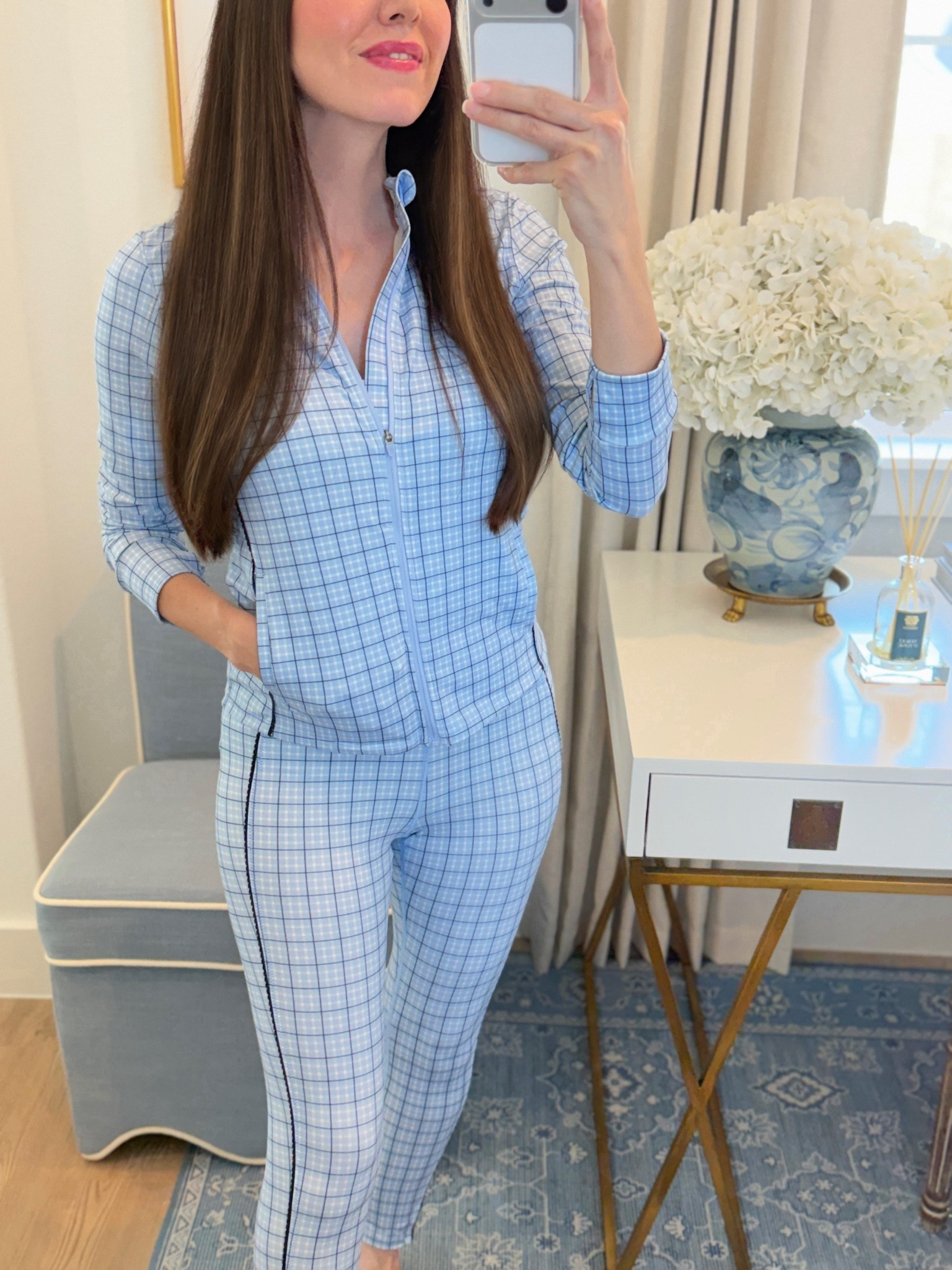 Grabbed this plaid activewear set from the Target Girls dept 💙 wearing XL (typically wear XS/S in womens) blue and white active set blue plaid  athletic matching set with scalloped details ootd gym outfit yoga blue plaid leggings  #target fall new arrivals @Target

#LTKdayinmylife #LTKootd #LTKActive