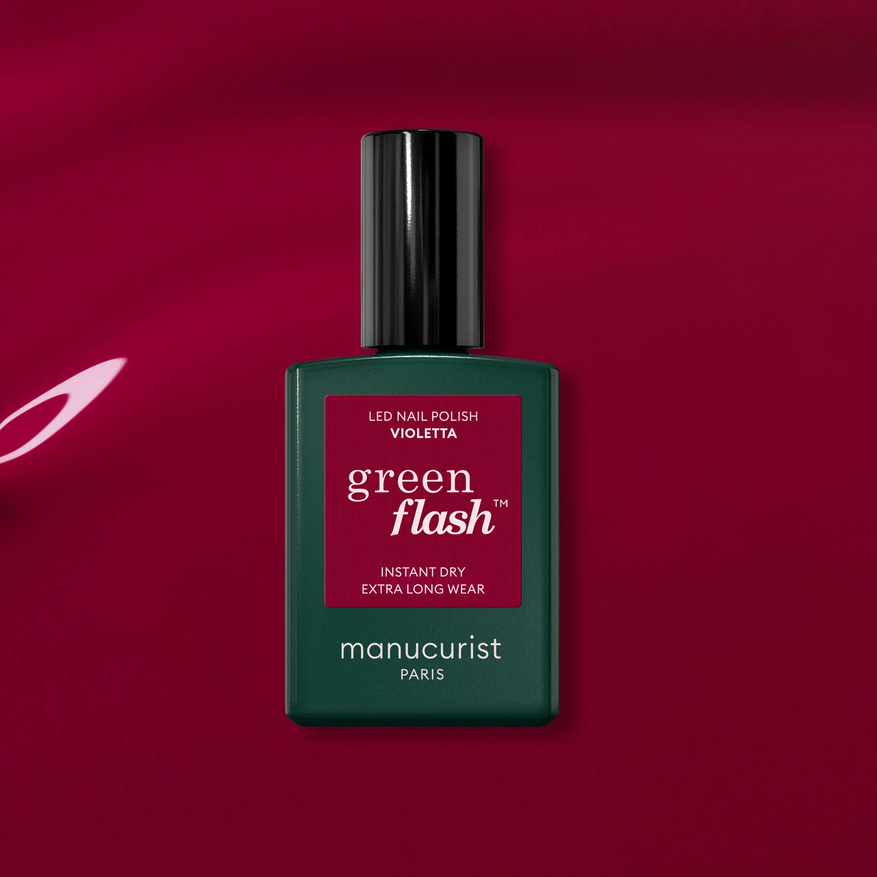 Maroon nail LED polish Violeta - Green Flash | Manucurist | Manucurist Global
