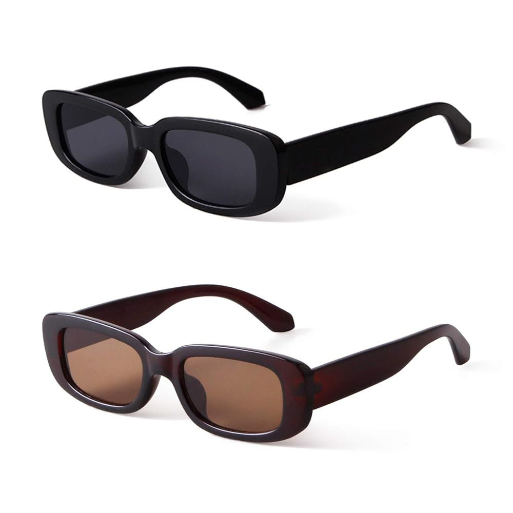 ADE WU Rectangle Sunglasses for Women Men Retro 90s Trendy Narrow Rectangular Sun Glasses Fashion... | Amazon (US)