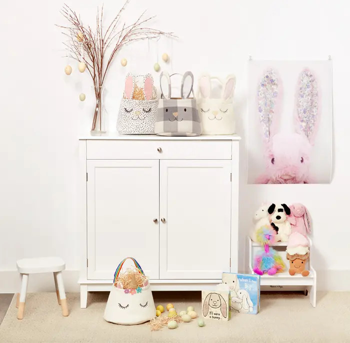 Bunny Faux Fur Easter Basket | Nordstrom