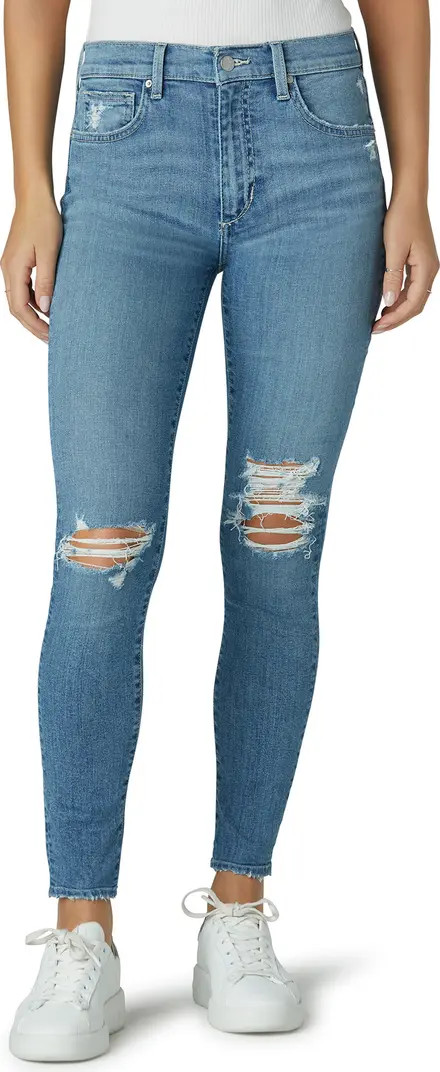 Distressed High Rise Ankle Crop Skinny Jeans | Nordstrom Rack
