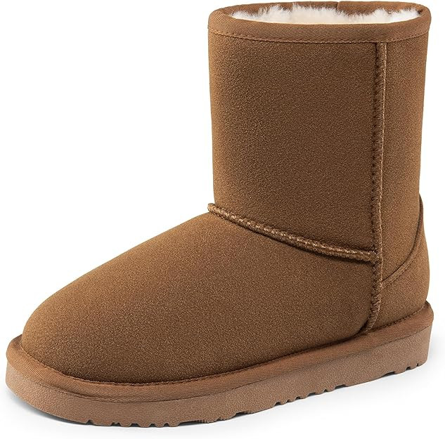 DREAM PAIRS Girls Boys Boots Kids Faux Fur Lined Winter Snow FuzzyClassic Kid's Mid Boot | Amazon (US)