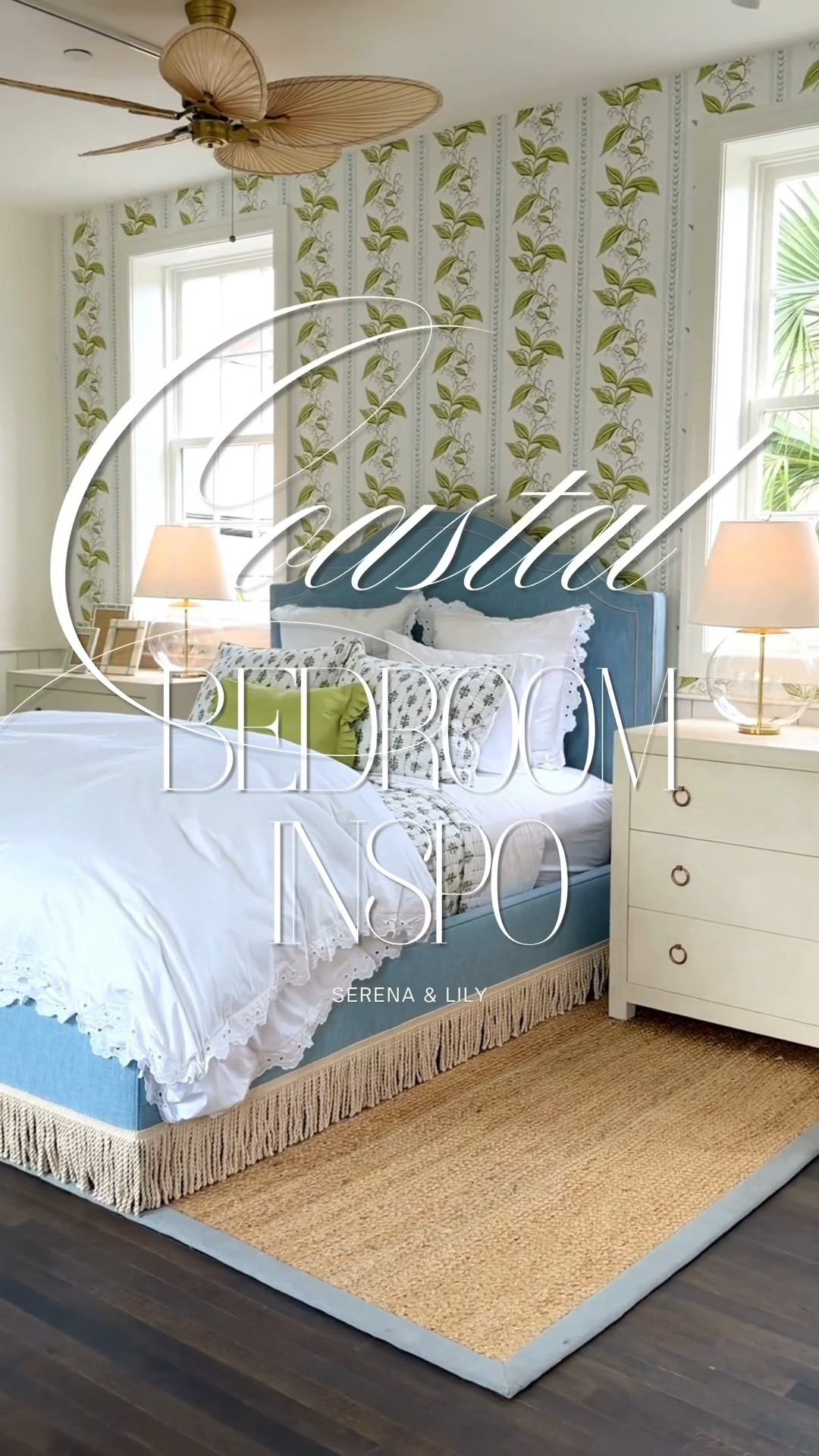 Bright coastal contemporary bedroom inspo featuring Serena & Lily. 🌊 Pops of blue, a beautiful accent wall, and airy textures bring this dreamy coastal bedroom to life. 🌿🩵🐚 The whole space feels fresh, relaxed, and effortlessly serene — such a perfect coastal home design moment. ✨ #serenaandlily #coastalhome #bedroominspo

#LTKHome #LTKSaleAlert