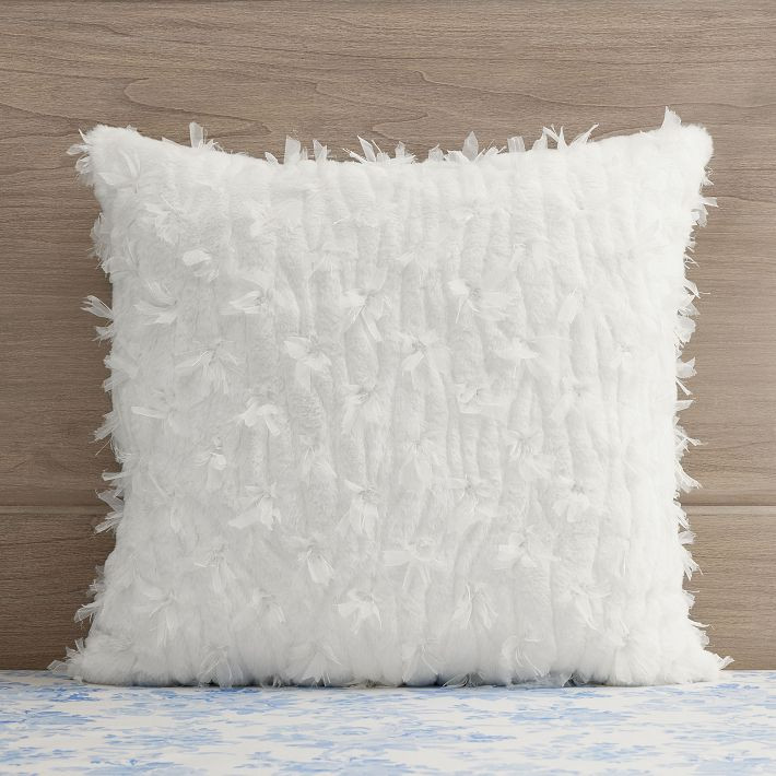 LoveShackFancy Sweet Bows Fur Pillow | Pottery Barn Teen