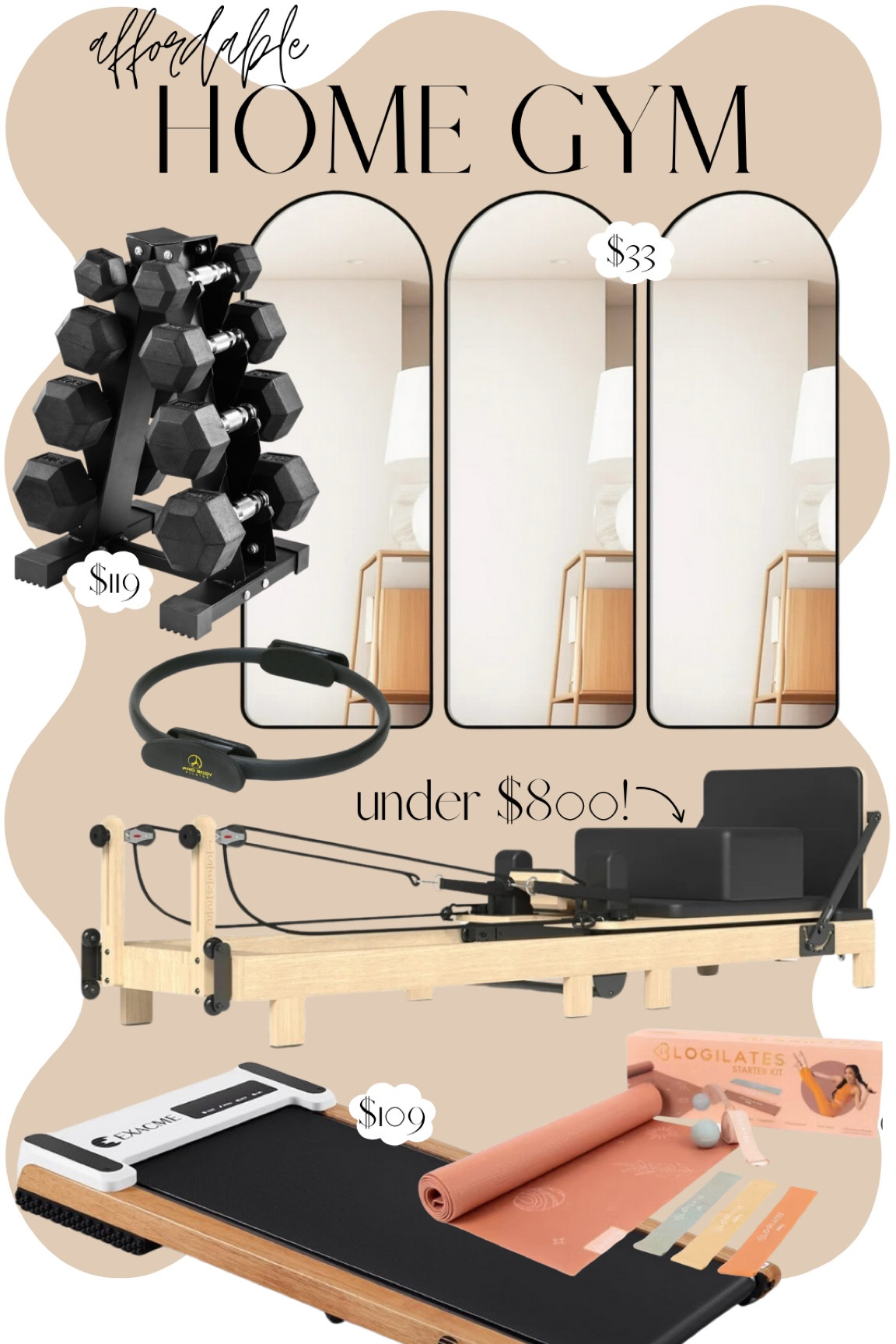 Affordable home gym. Pilates reformer. At home Pilates. Walking pad  

#LTKHome #LTKActive #LTKFitness