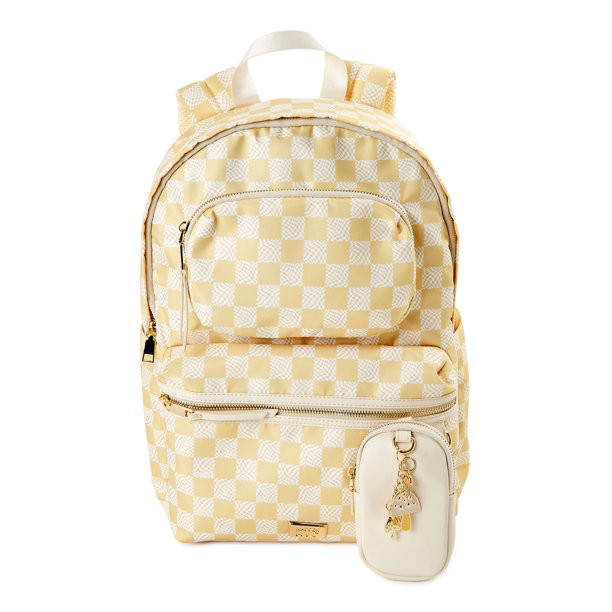Madden NYC Women’s Modular Zipper Backpack Yellow Check | Walmart (US)