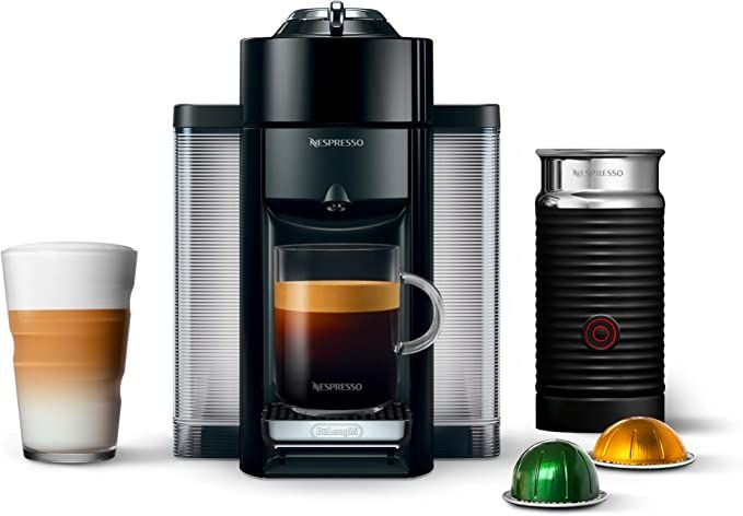 Nespresso Vertuo Coffee and Espresso Maker by De'Longhi, Piano Black with Aeroccino Milk Frother | Amazon (US)