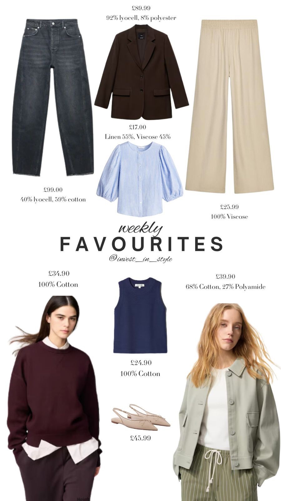 Top Picks that you have been loving this week! 🌸

Weekly Favourites, Jeans, Wardrobe Staples, Spring Style, Transitional Style, Knitwear, Uniqlo, Puff Sleeve Top, Blazer, White T-shirt, Spring Jacket, Ballet Flats, LTK2025 

#LTKeurope #LTKspring #LTKuk