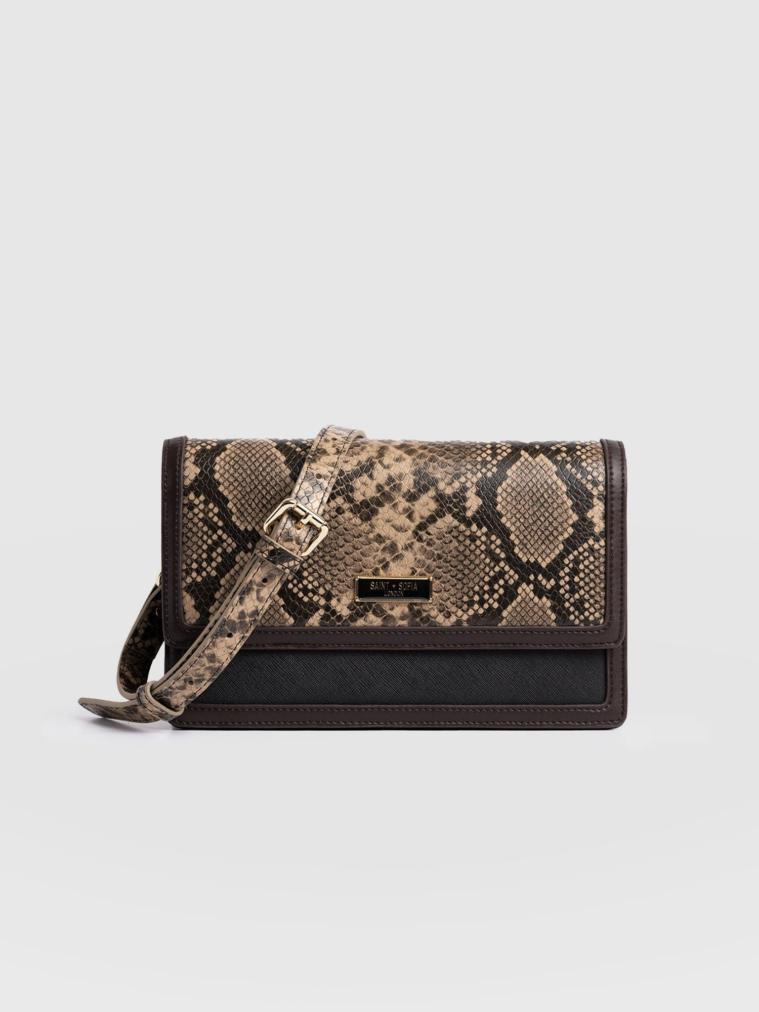 Rylee Cross Body Bag - Brown Snake | Saint + Sofia