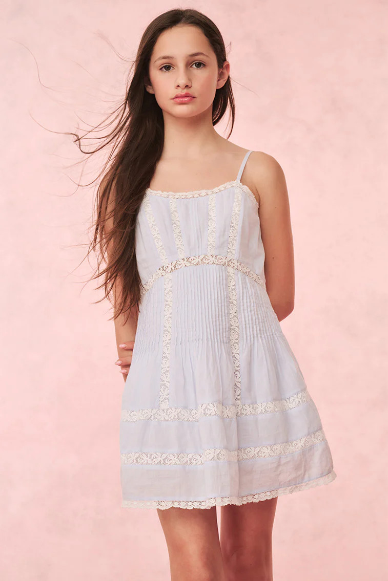 Girls Havrea Cotton Lace-Trimmed Dress | LoveShackFancy