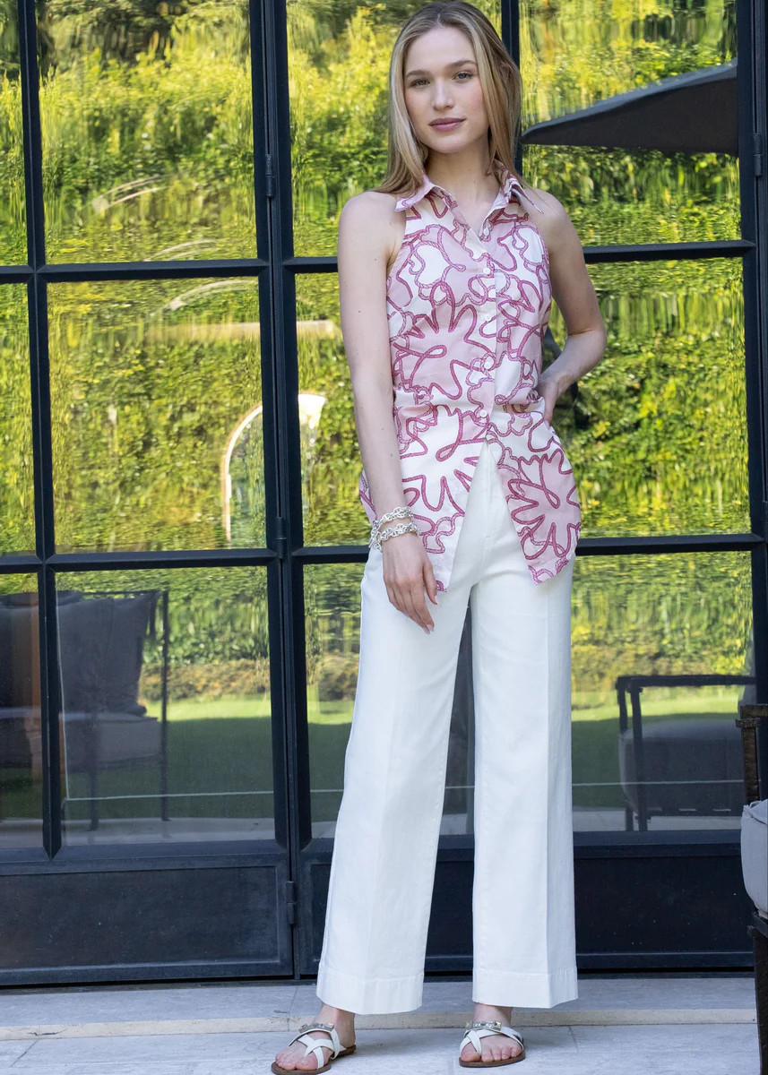 Chrissy Cropped White Denim Jean | Benaar La