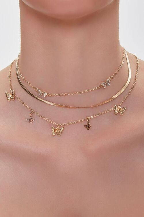 Butterfly Charm Layered Necklace | Forever 21 (US)