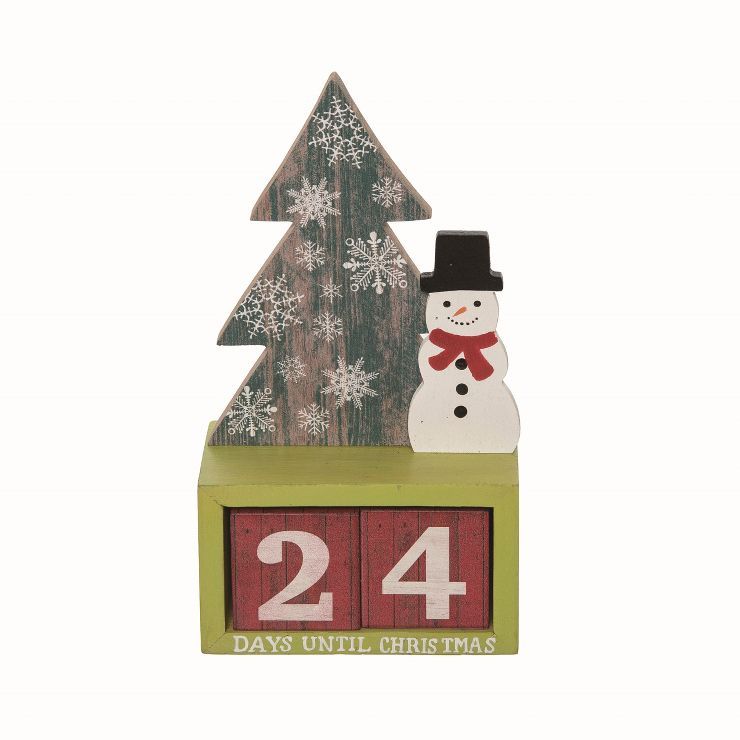 Transpac Wood Multicolor Christmas Bright Advent Calendar with Blocks Set of 3 | Target