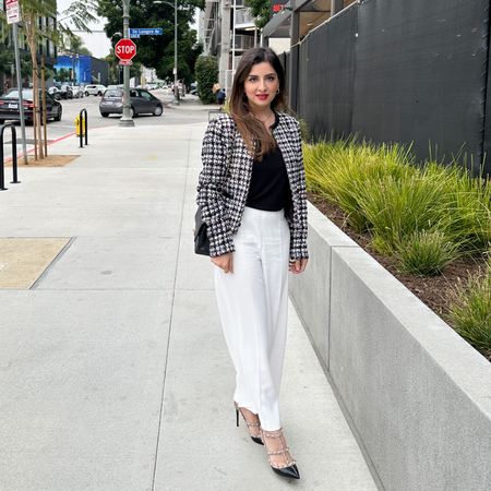 Alice and olivia jacket, Valentino rock studs, Zara culottes. 


#LTKstyletip