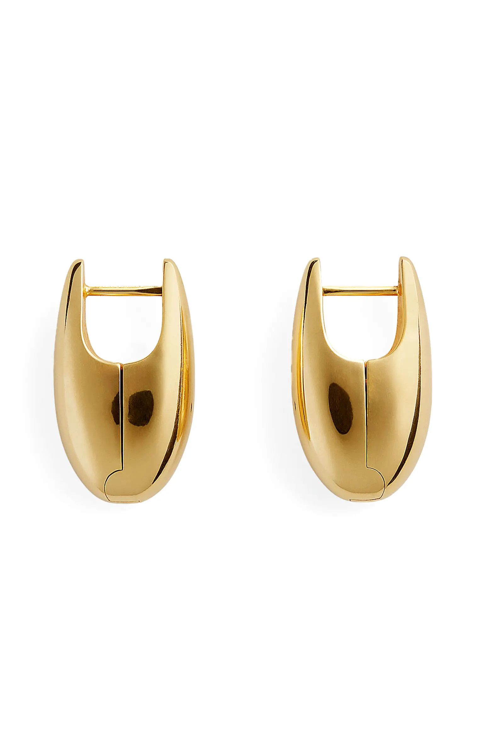Bottega Veneta Small Ellipse Huggie Hoop Earrings | Nordstrom | Nordstrom