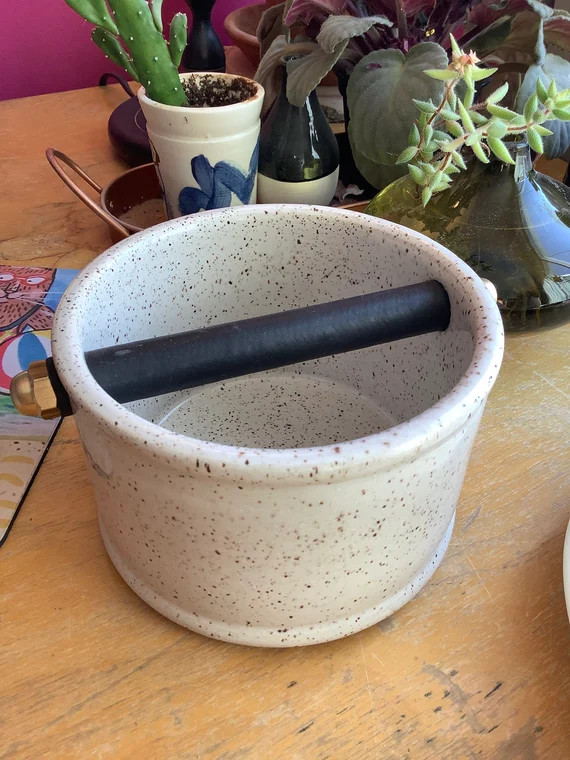 knock box in ceramic, white colour , made of stoneware, minimalist design | Etsy (US)