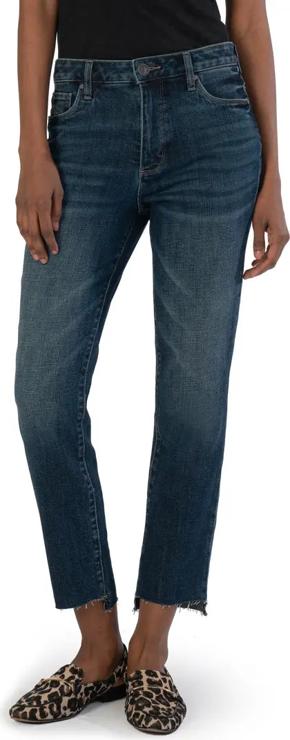 KUT from the Kloth Reese Fab Ab High Waist Raw Step Hem Straight Leg Jeans | Nordstrom | Nordstrom