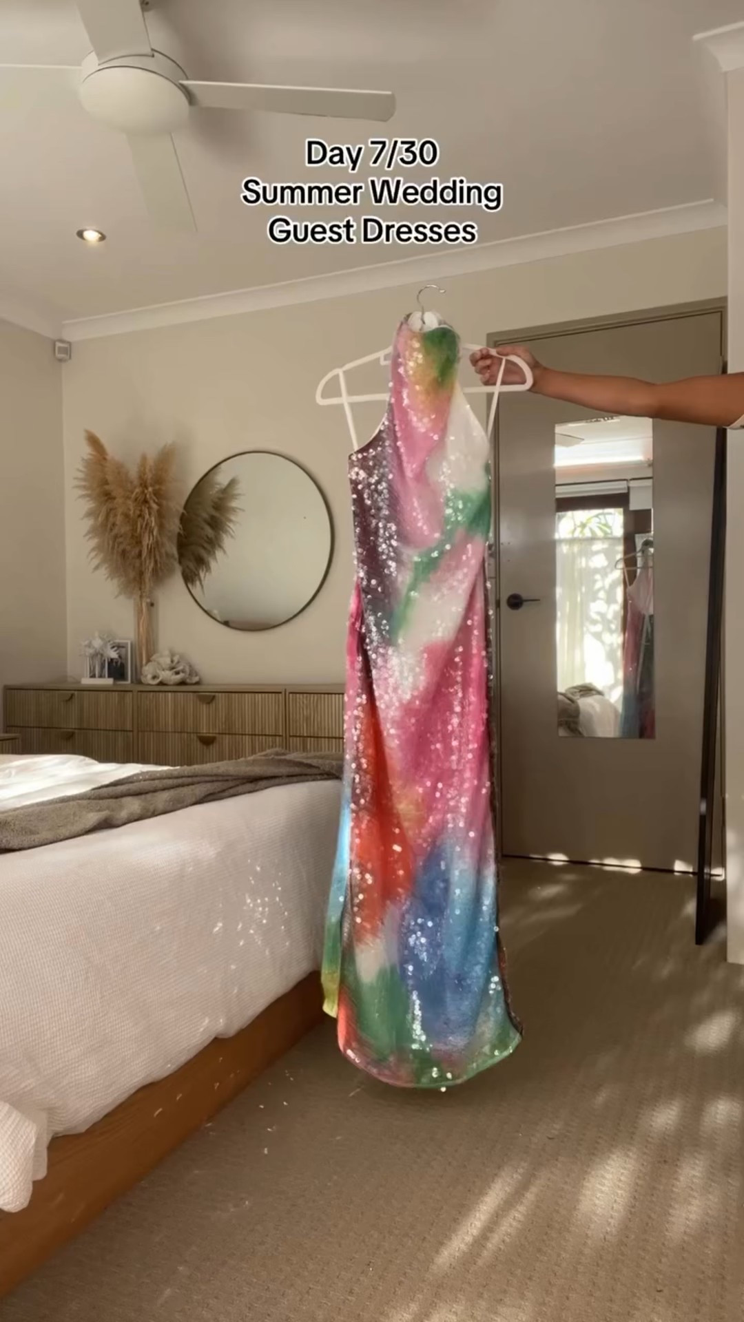 In the dress I’m wearing the size down from my usual size. It is slightly oversized so I would recommend sizing down!

The heels are so comfy and grateful for wedding as they’re only a low heel 
The bag and heels are from two different stores, but the colour is identical so they match really well