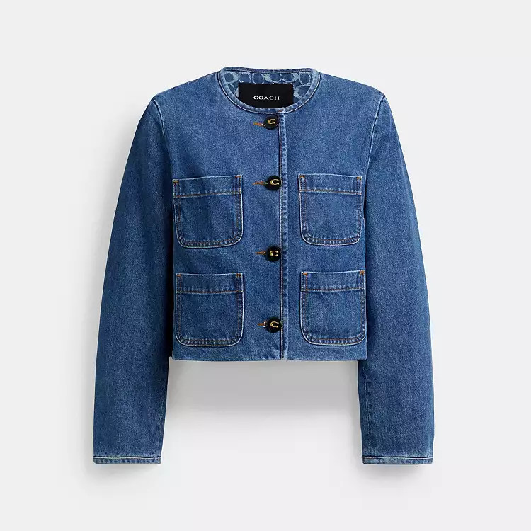 Collarless Denim Jacket | Coach Outlet US